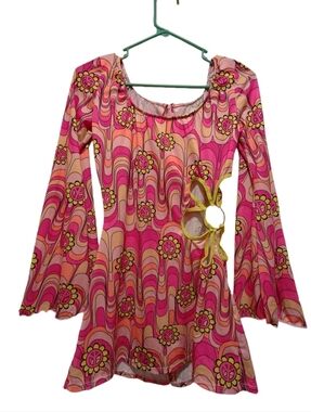 Leg Avenue Women's Pink and Yellow Floral Cutout Tunic